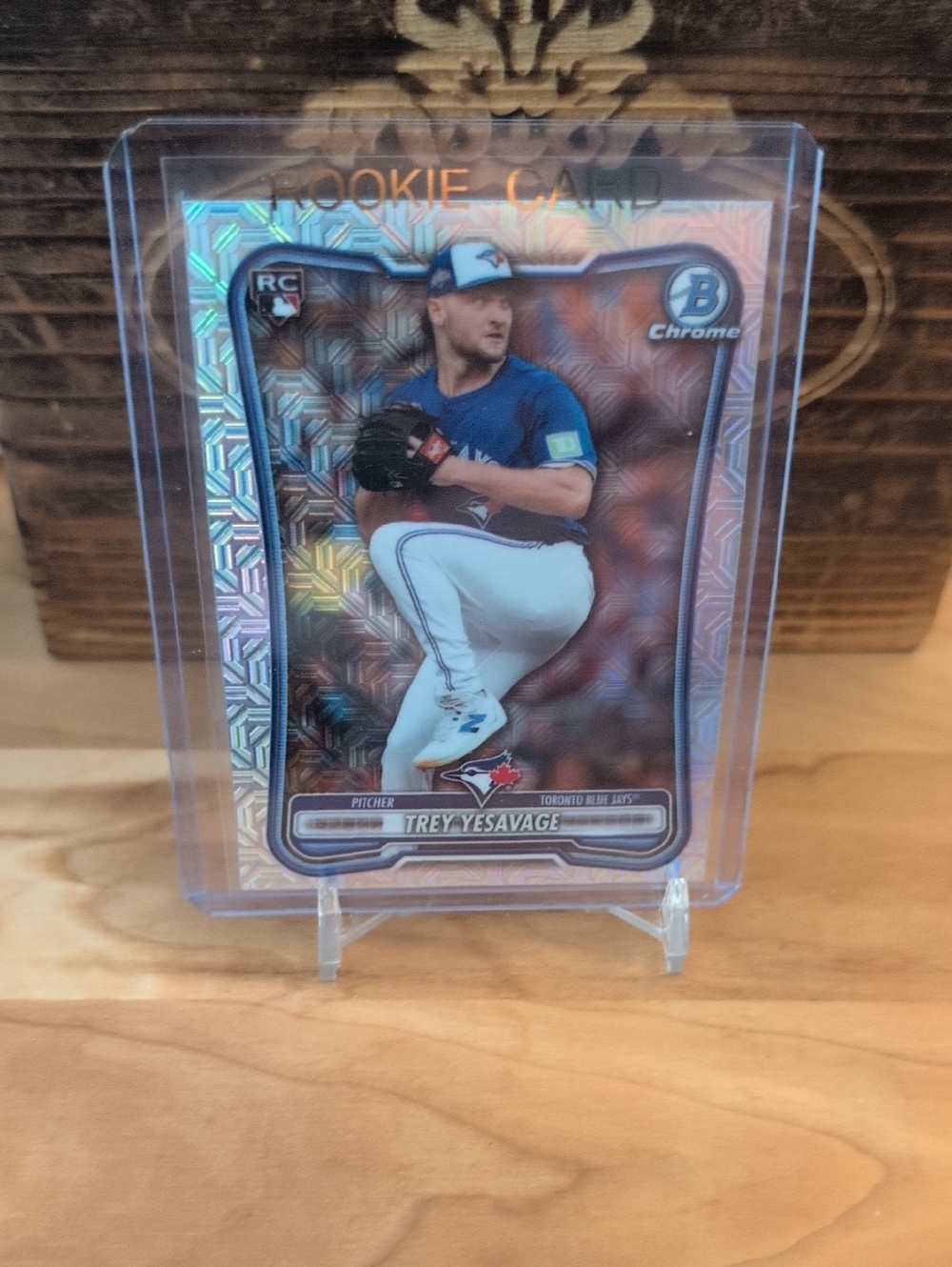 2026 Bowman Chrome Trey Yesavage Rookie Card Mojo Refractor Blue Jays